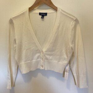 ModCloth Fervour, The Dream of the Crop Cardigan, White, M, NWT